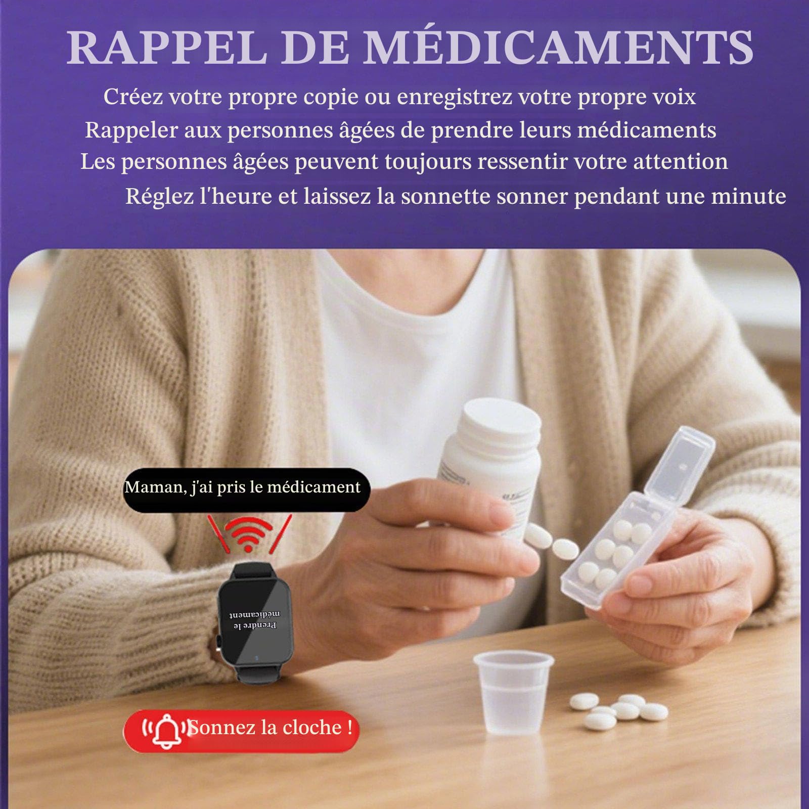 Montre Connectée Avec Détection De Chute Pour Seniors - Alerte Sos, Suivi Gps, Appel D'urgence,Surveillance De La Santé, Ip67, Pour Les Personnes Atteintes De Démence/Maladie D'alzheimer Black