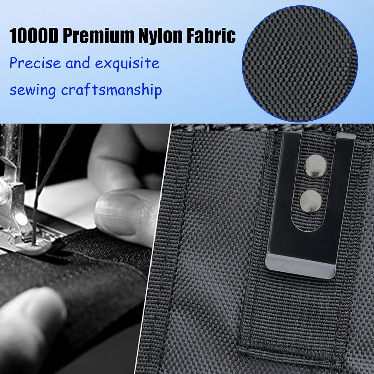 Dual Phone Holster with Belt Clip,Large Belt Smartphone Pouch for Men,Tactical Waist Cellphone Holder,Multi-Function Compatibility Mobilephone Case for Daily Use,Outdoor Activity,Hiking,Camping - Image 7