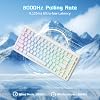 ATTACK SHARK X82PRO HE 75% Kablosuz Gaming Klavye – Hall Effect Manyetik Switch, Rapid Trigger, 0.01mm Ayarlanabilir Tepki Noktası, 8K Polling Rate, Hot-Swap, RGB – PC Oyuncuları (White Contour Line)