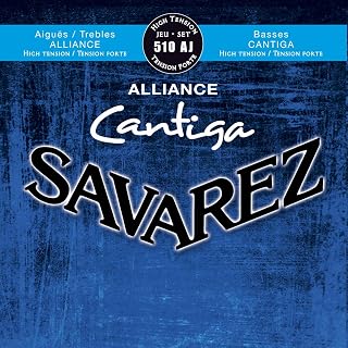 Savarez Cordas de guitarra clássicas de nylon 510AJ, alta tensão