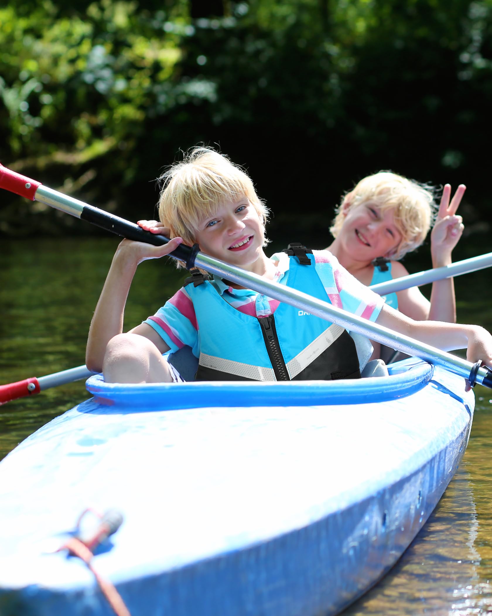 Owntop Chaleco de Natación para Jóvenes y Niños, Chaleco de Flotabilidad Ligero Unisex, Ayuda a la Flotabilidad Ajustable con Correa Inguinal Cómoda para Kayak, Pesca, Natación