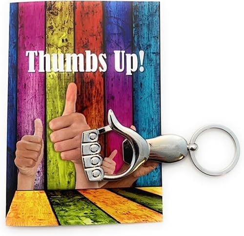 Miniatura 1 de Smiling Wisdom - 10 regalos de pulgar hacia arriba a granel - Tarjetas de felicitación de agradecimiento del equipo de empleados y llavero de pulgar