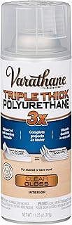 Varathane Triple Thick Polyurethane Clear Wood Finish Spray | Self-Leveling Formula | Scratch and Stain Resistance | Durability in One Coat | Gloss | 11.25 oz