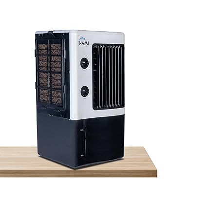 HAVAI Nano Table Cooler | Vertical Blower |Single Person Use|7 Litre Tank Capacity, Ice Box, 2 Feet Air Throw, 1 Year Warranty|3 Speed Control | Dualtone