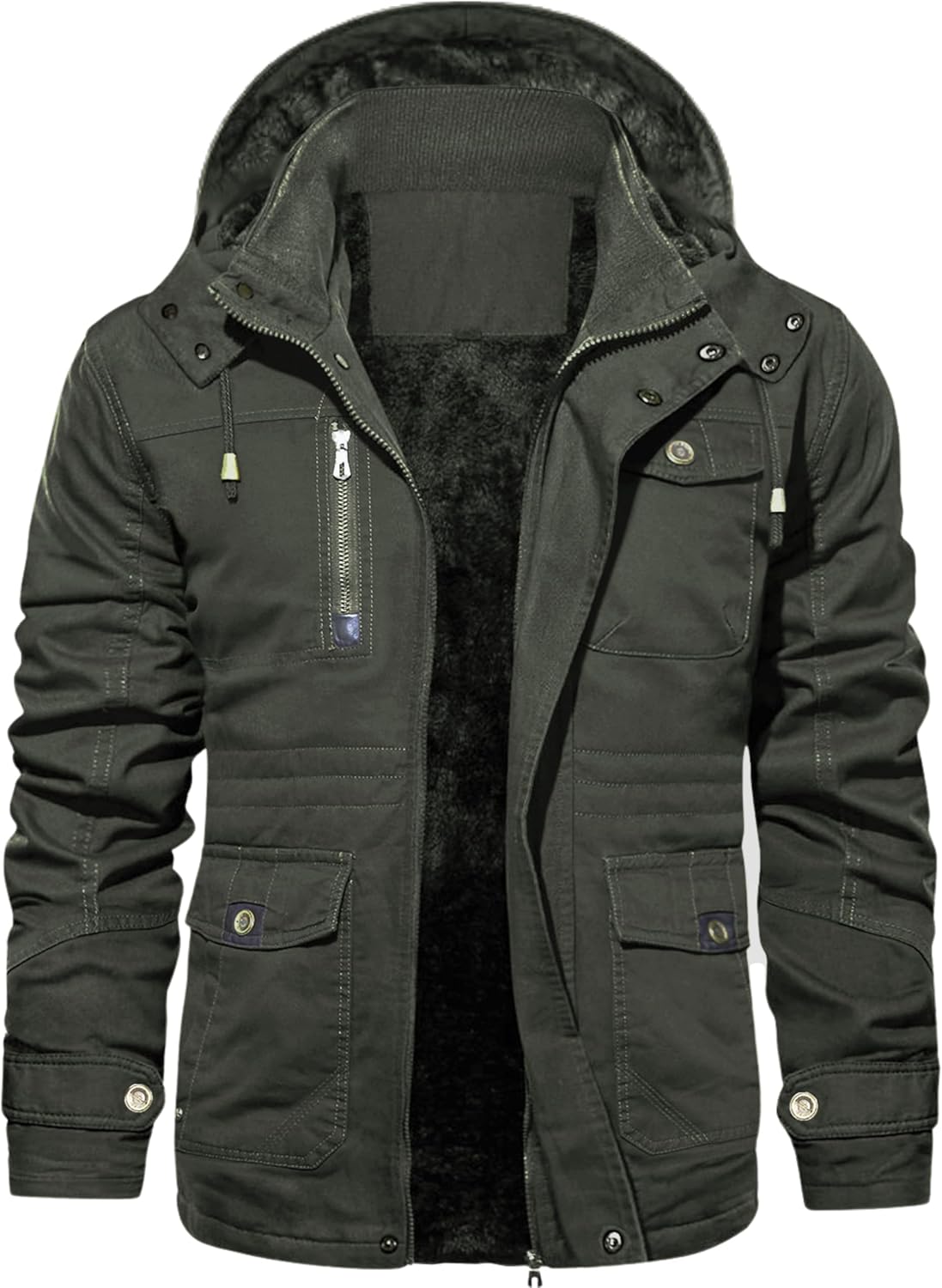 EKLENTSON Men’s Winter Coat Fleece Lined Military Jacekt Thick Cotton Parka Jacket Warm Cargo Jacket Work Coat with Hood EKLENTSON Men’s Winter Coat Fleece Lined Military Jacekt Thick Cotton Parka Jacket Warm Cargo Jacket Work Coat with Hood