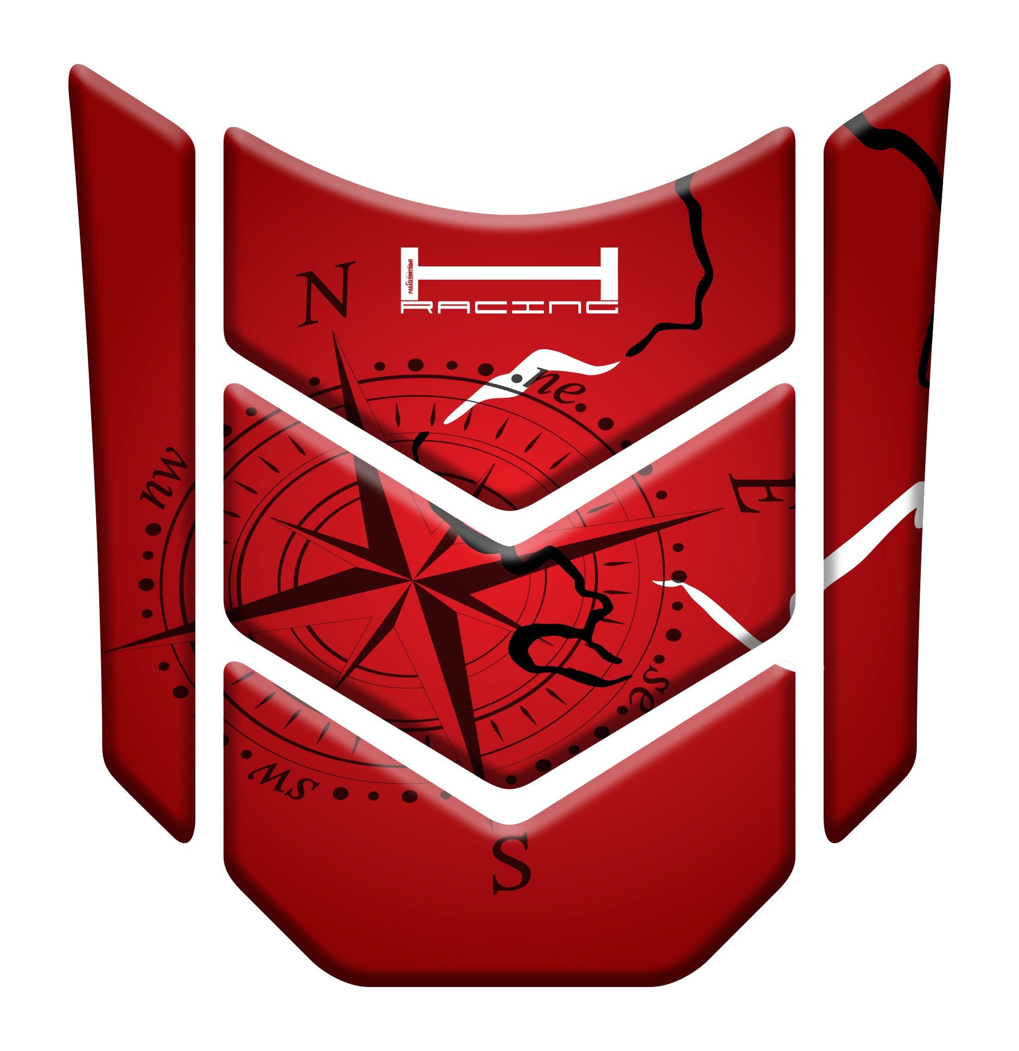 Autocollants en résine effet 3D moto rouge : protection et protège-réservoir Honda Africa Twin