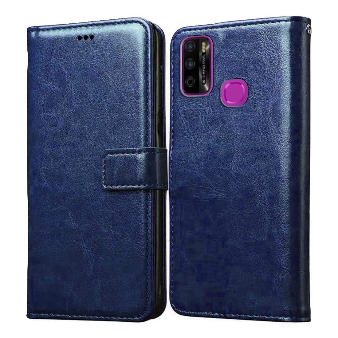 Casotec Flip Cover for Infinix Smart HD 4 Plus | Premium Leather Finish | Inbuilt Pockets & Stand | Flip Case for Infinix Smart HD 4 Plus (Blue) (B09QYWKN1V) Amazon Price History, Amazon Price Tracker