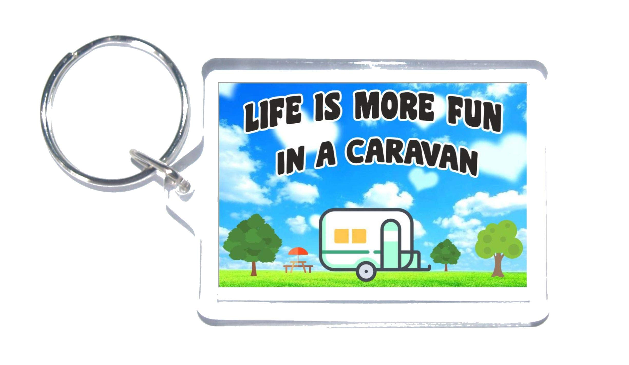 Fun Caravan Lover Gift – Life Is More Fun In A Caravan – Novelty Keyring – Fun Caravan Present