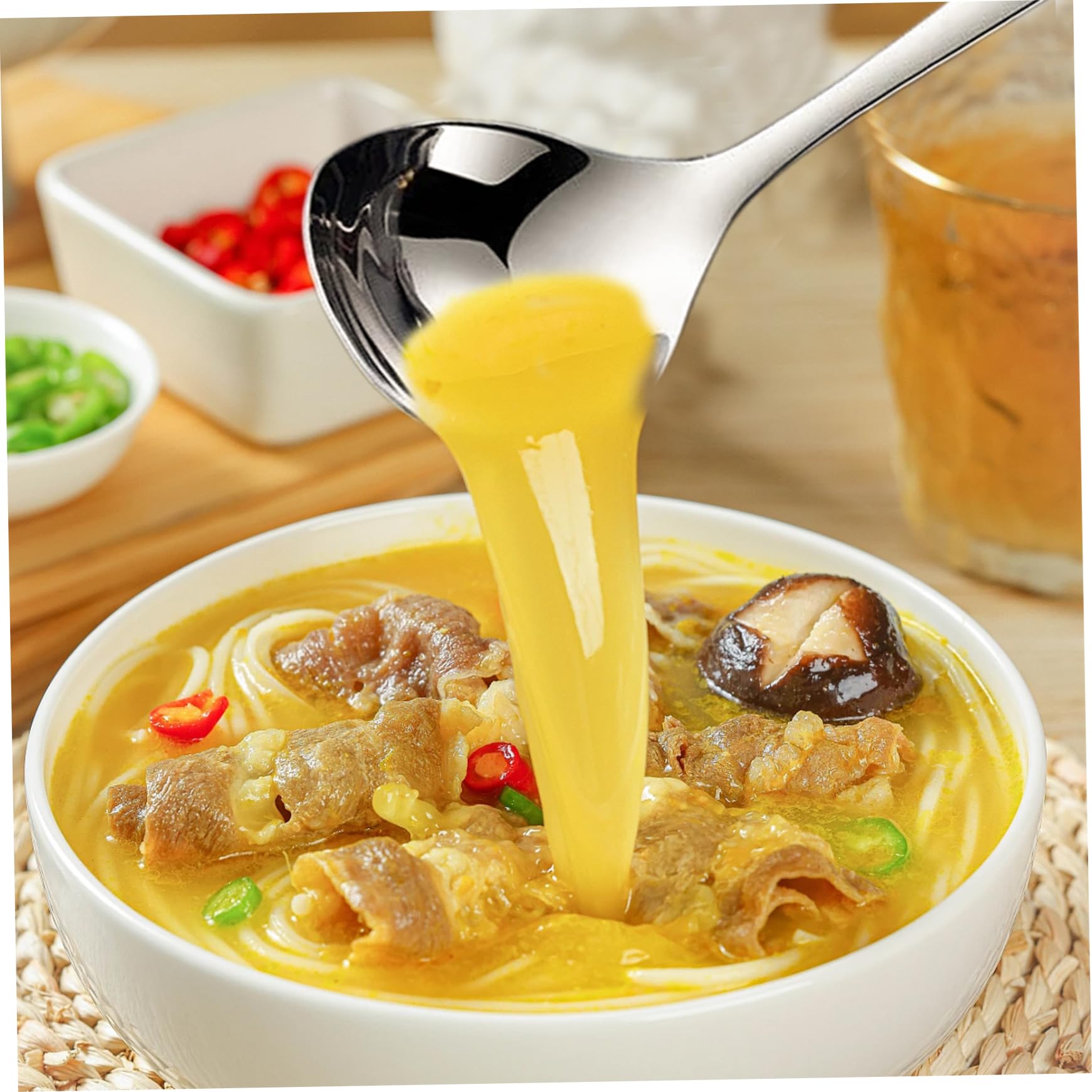 Lot de 2 louches à soupe rondes en acier inoxydable 19, 3 cm