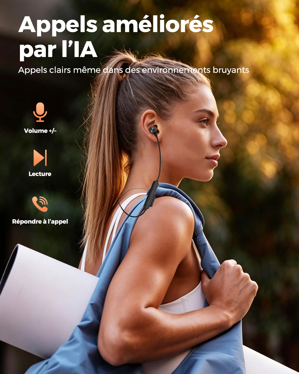 truefree HD-200 Écouteurs Bluetooth in-Ear Tour de Cou Magnétiques, Casque Bluetooth 6.0, 11mm Double Aimant, Son 360°, Appels IA Clairs, 20h Autonomie, IP67 Étanche, Mode Jeu, Double Connexion