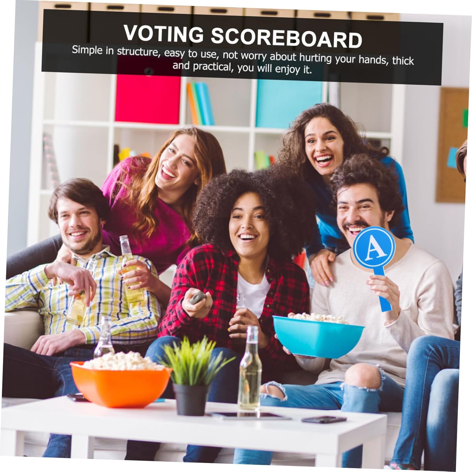 Artibetter 15sets Bidding Paddles Dry Erase Board Black Frame for Hand Board Whiteboard Paddle 4pcs*15