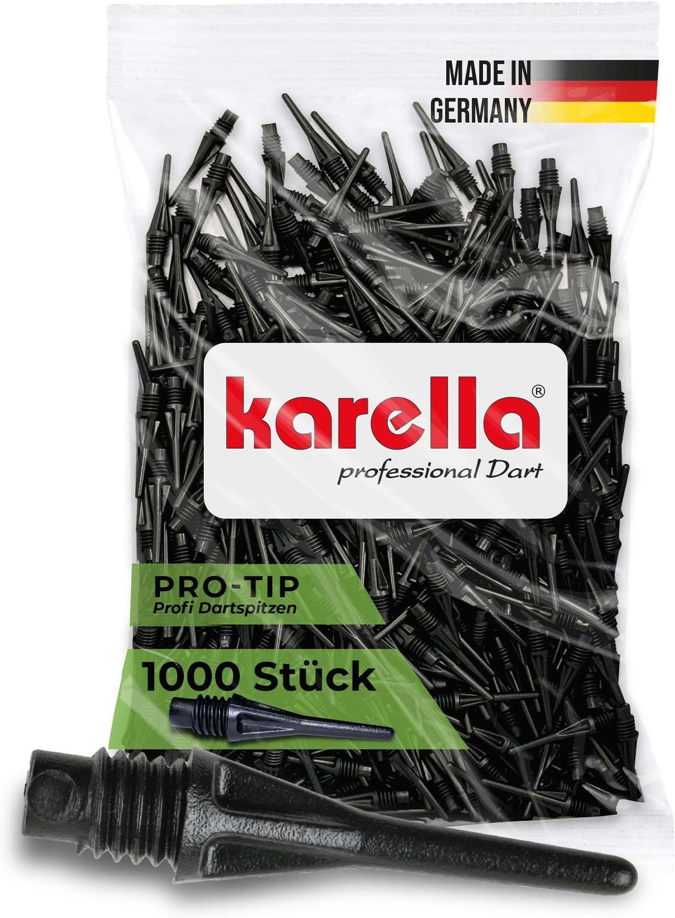 Karella 6mm Dart Tips, Pack of 1000, Black