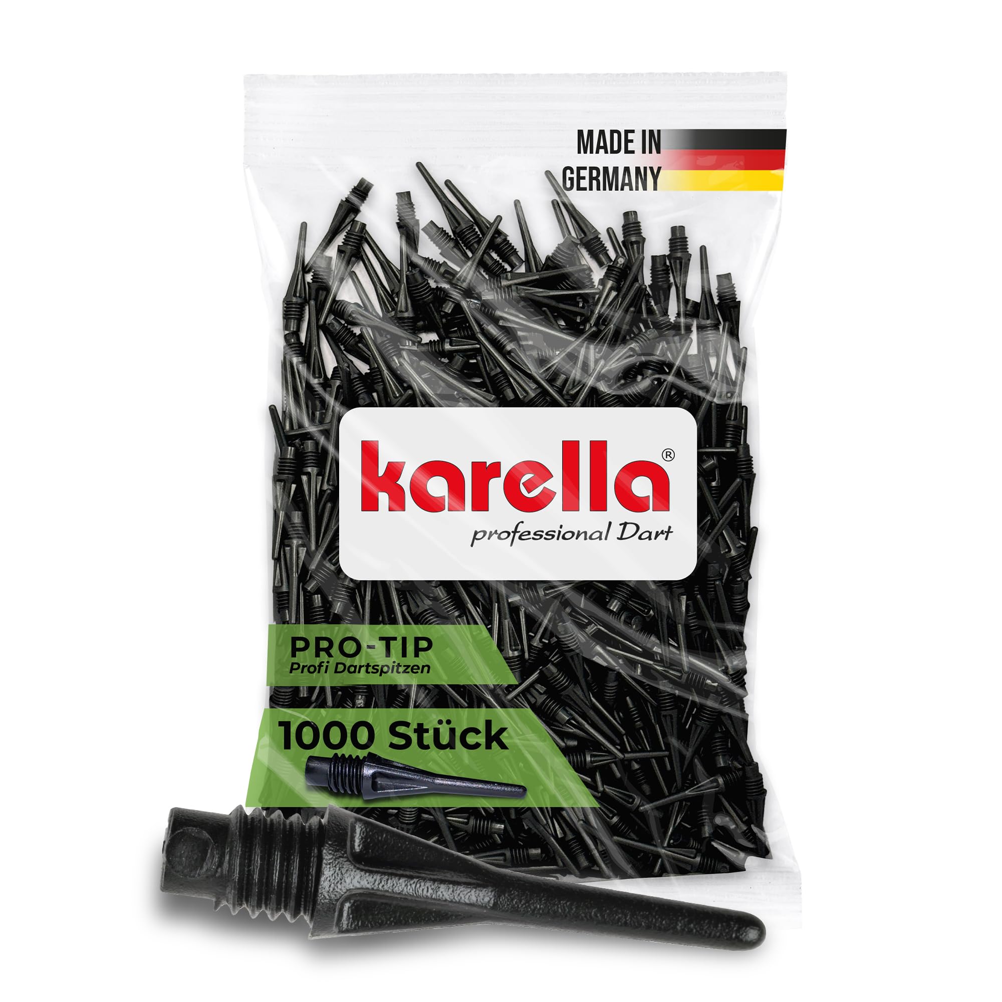 Karella 6mm Dart Tips, Pack of 1000, Black