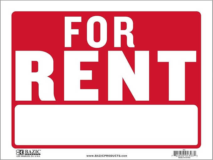 Amazon.com : BAZIC Products For Rent Sign 9