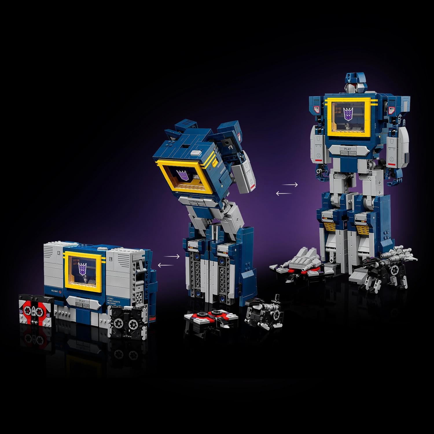 LEGO Icons Transformers: Soundwave 10358 | Model kolekcjonerski, zestaw konstrukcyjny dla dorosłych, prezent dla fana Transformers, dekoracja z klocków, 1505 elementów