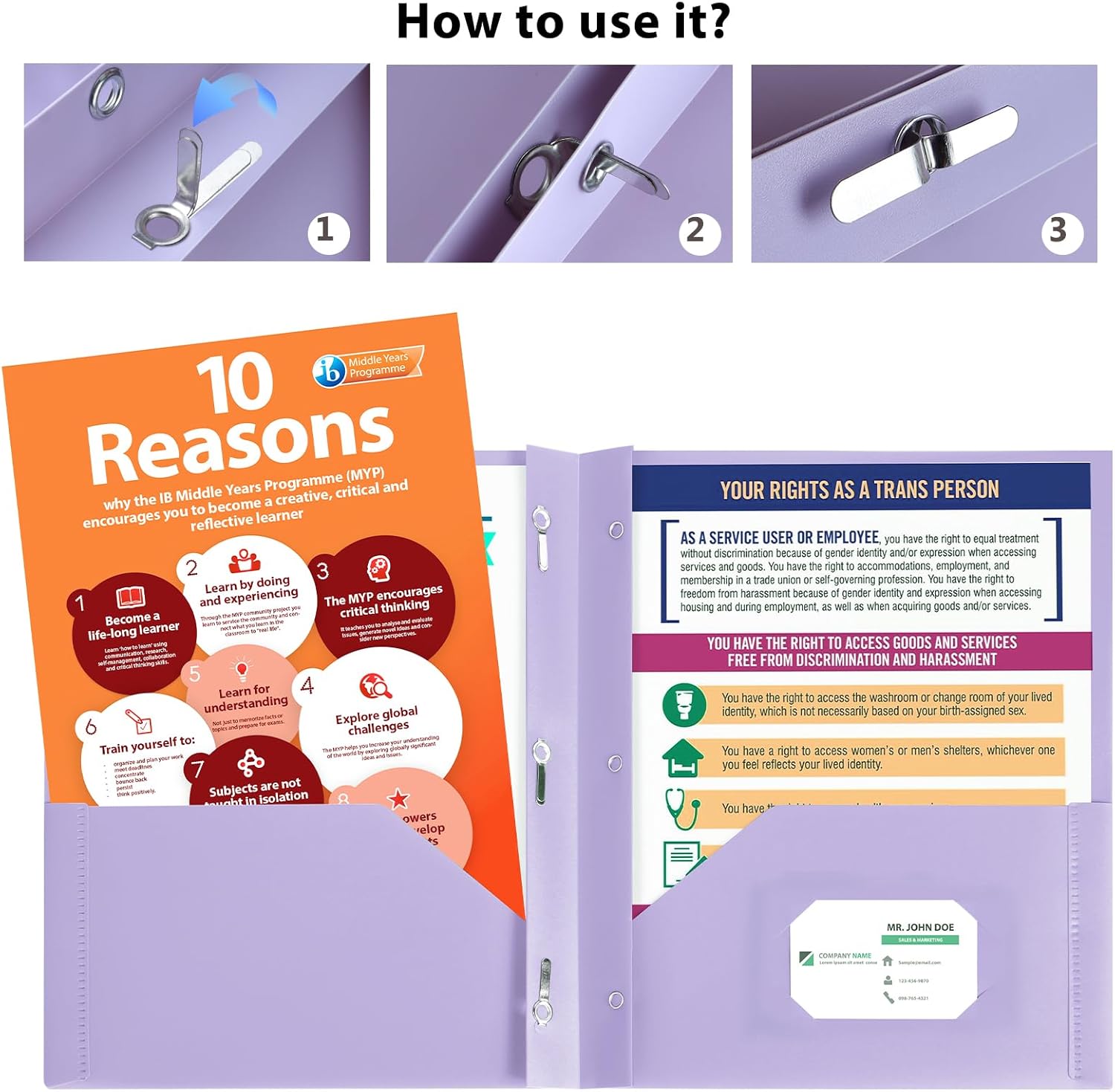 Habgp Plastic Folders with Pockets and Prongs, Heavy Duty 20 Pack 2, Letter Size File Pocket Folders for Office School