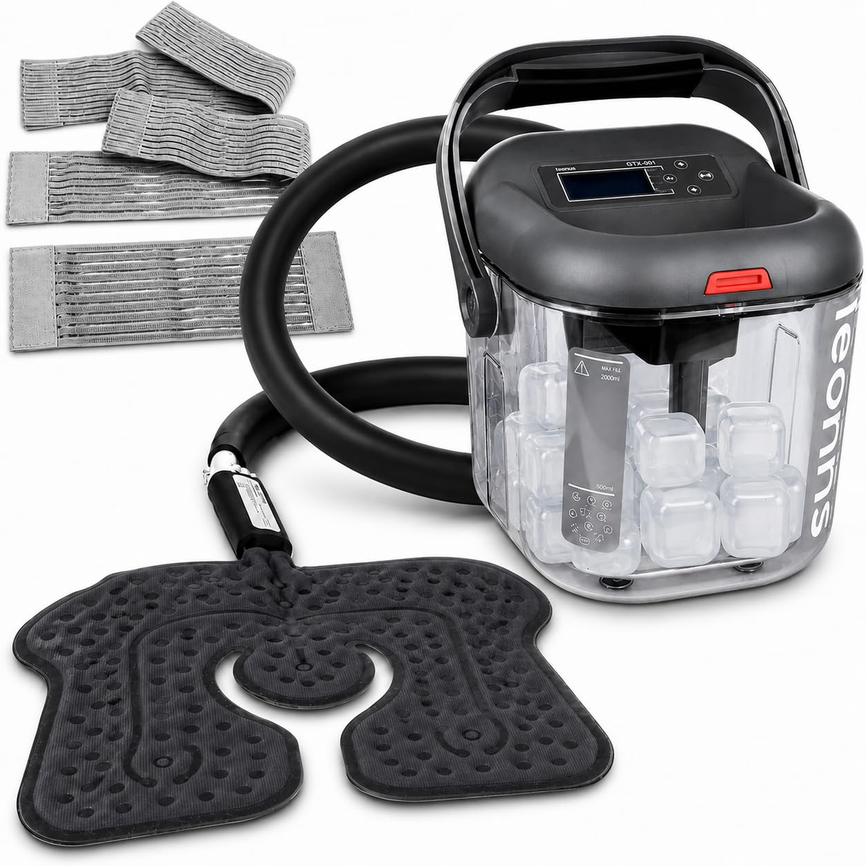 LEONNS Máquina de terapia de frío con almohadilla flexible universal | Sistema de crioterapia de hielo para rodilla, hombro, espalda, cadera y más (máquina + almohadilla universal)