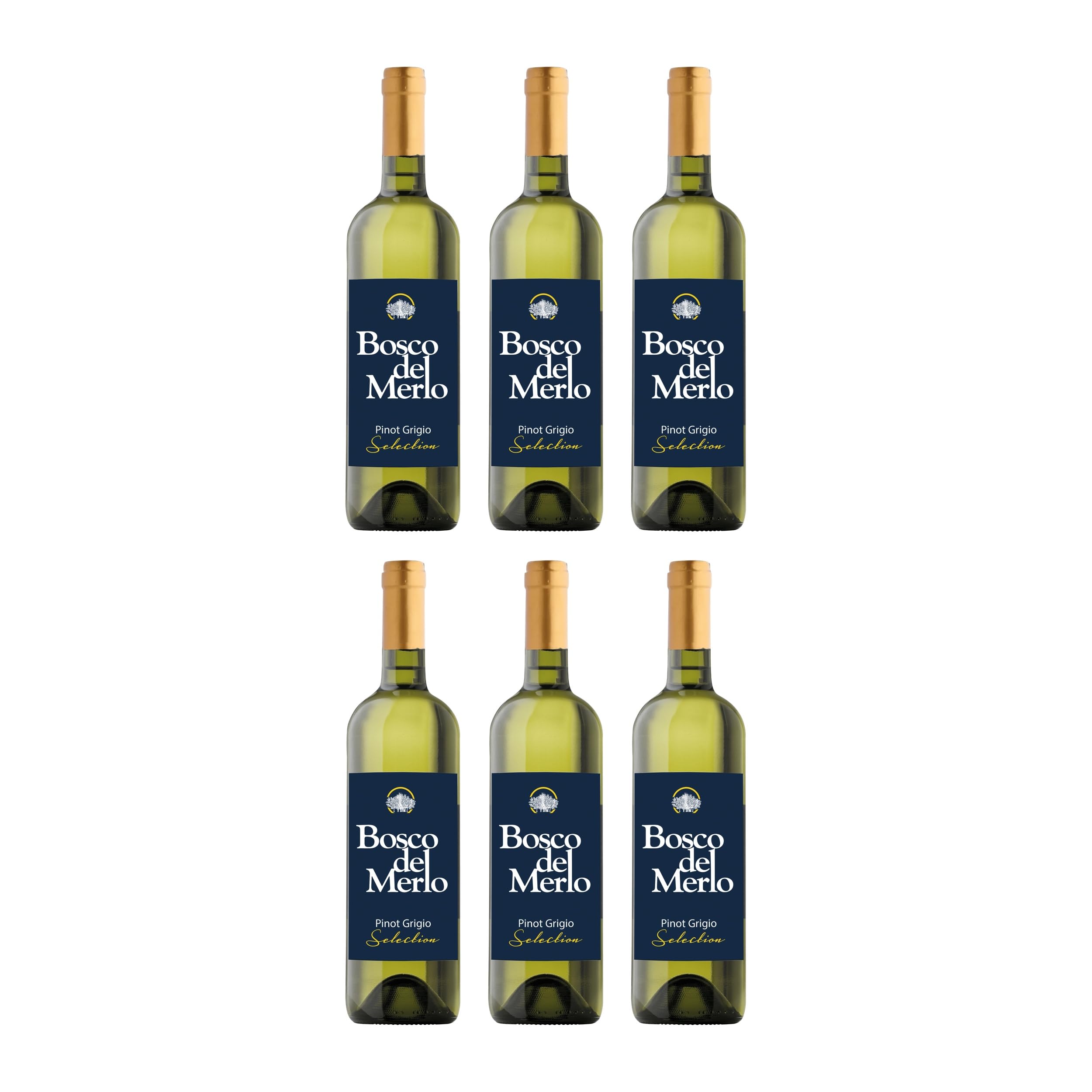 Bosco del Merlo Pinot Grigio Selection trocken Weisswein Italien inkl. FeinWert E-Book (6 x 0.75 l)