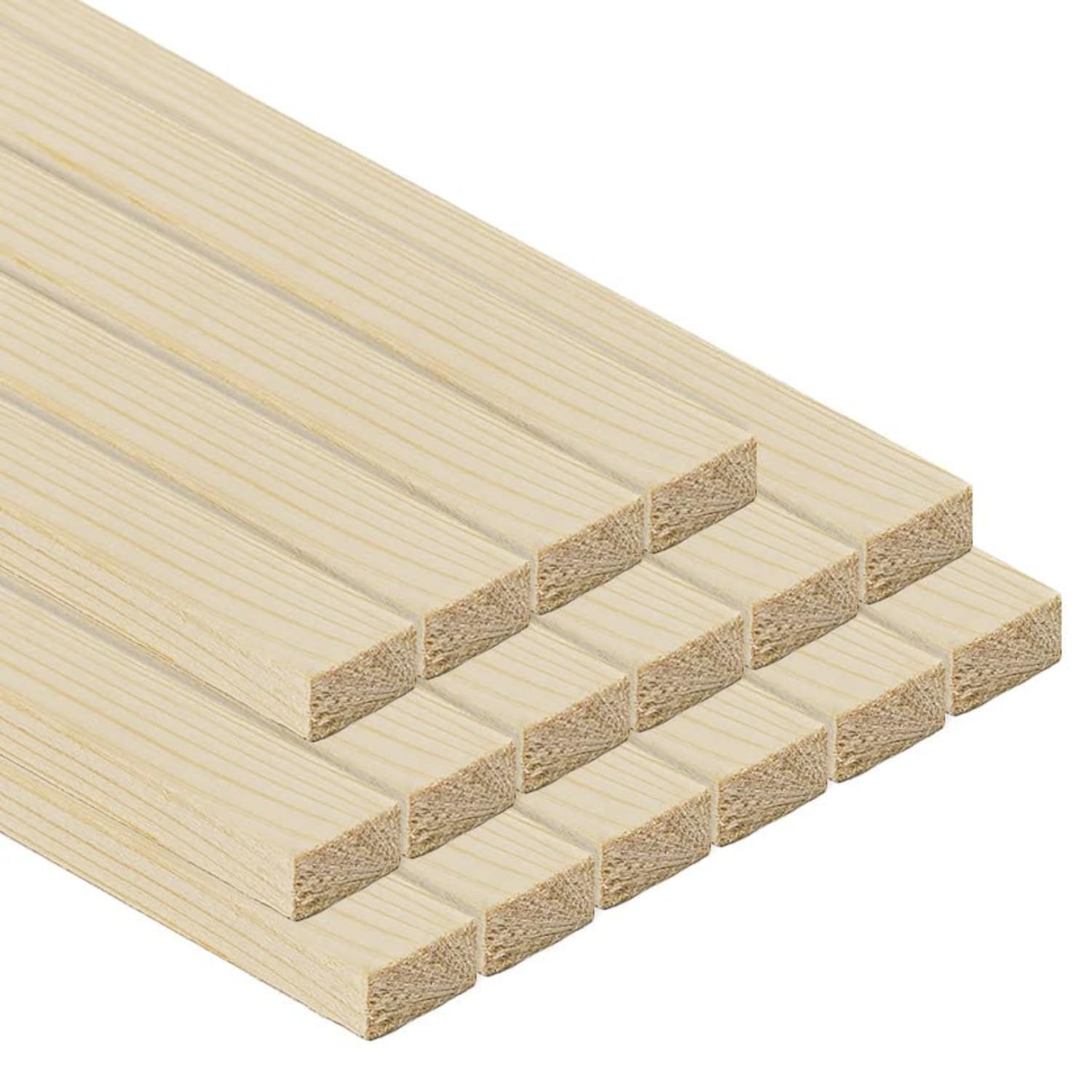 Twe - Listones de madera maciza de abeto 10 x 20 x 3000 metros cepillados en cuatro lados con chaflán en aristas, fabricado en Italia, paquete de 16 unidades