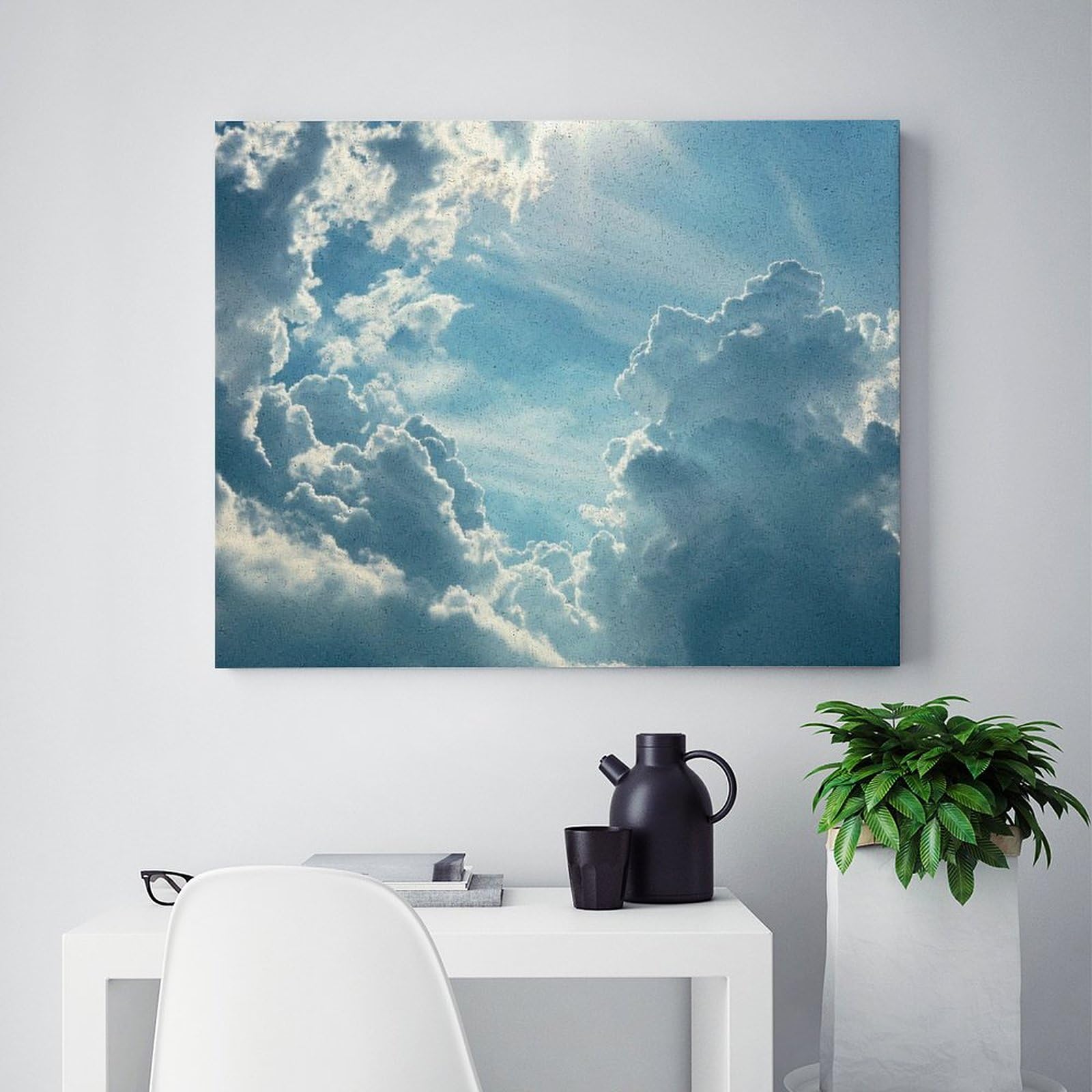 Amazon | 青い空と白い雲 数字キットによる絵画 数字油絵 魅力的な色の