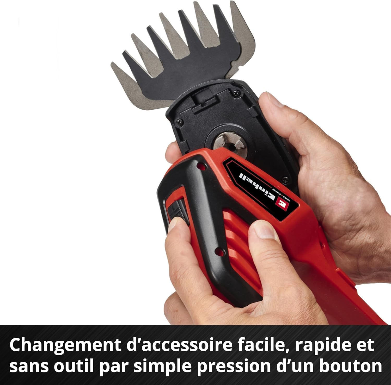 Einhell Cisaille à Gazon sans Fil GE-CG 18/100 Li-Solo Power X-Change (18V, boîte de Vitesses Couverte, Changement de Lame sans Outil) Livré sans Batterie ni Chargeur