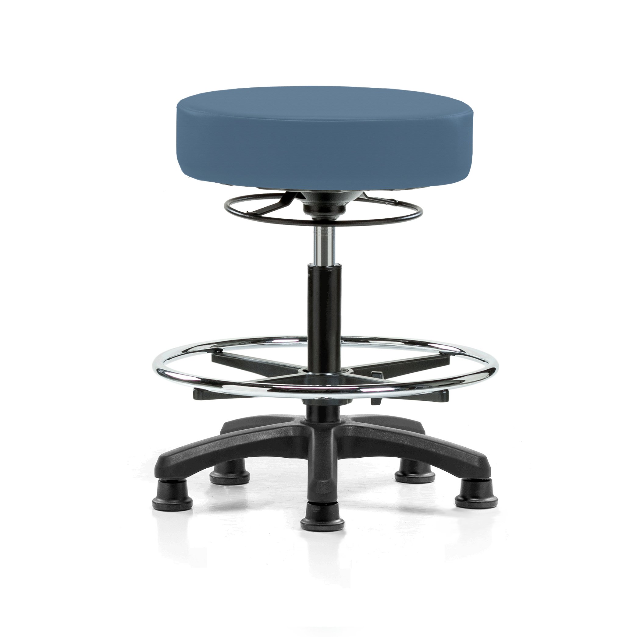 Perch Lab Stool with Foot Ring, Glides, 20.75-27.75", Newport Fabric