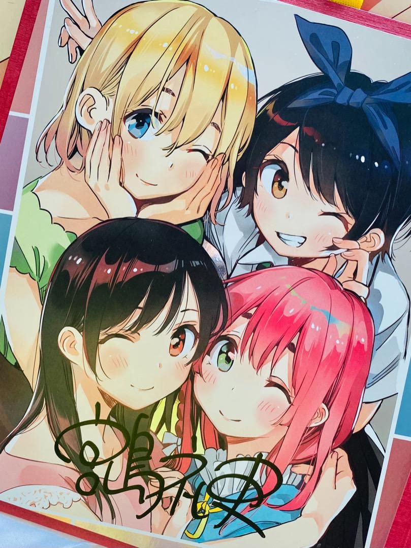 彼女お借りします直筆サイン色紙 彼女、お借りしますサイン色紙直筆イラスト入りBlu-ray