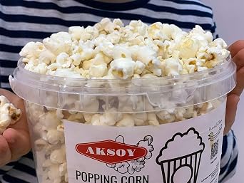 Aksoy Popping Corn Kernels 4KG – Non-GMO Popcorn Seeds, Natural Flavor, Premium Quality, Suitable for Stovetop, Microwave & Air Popper, Perfect for Homemade Popcorn Snacks