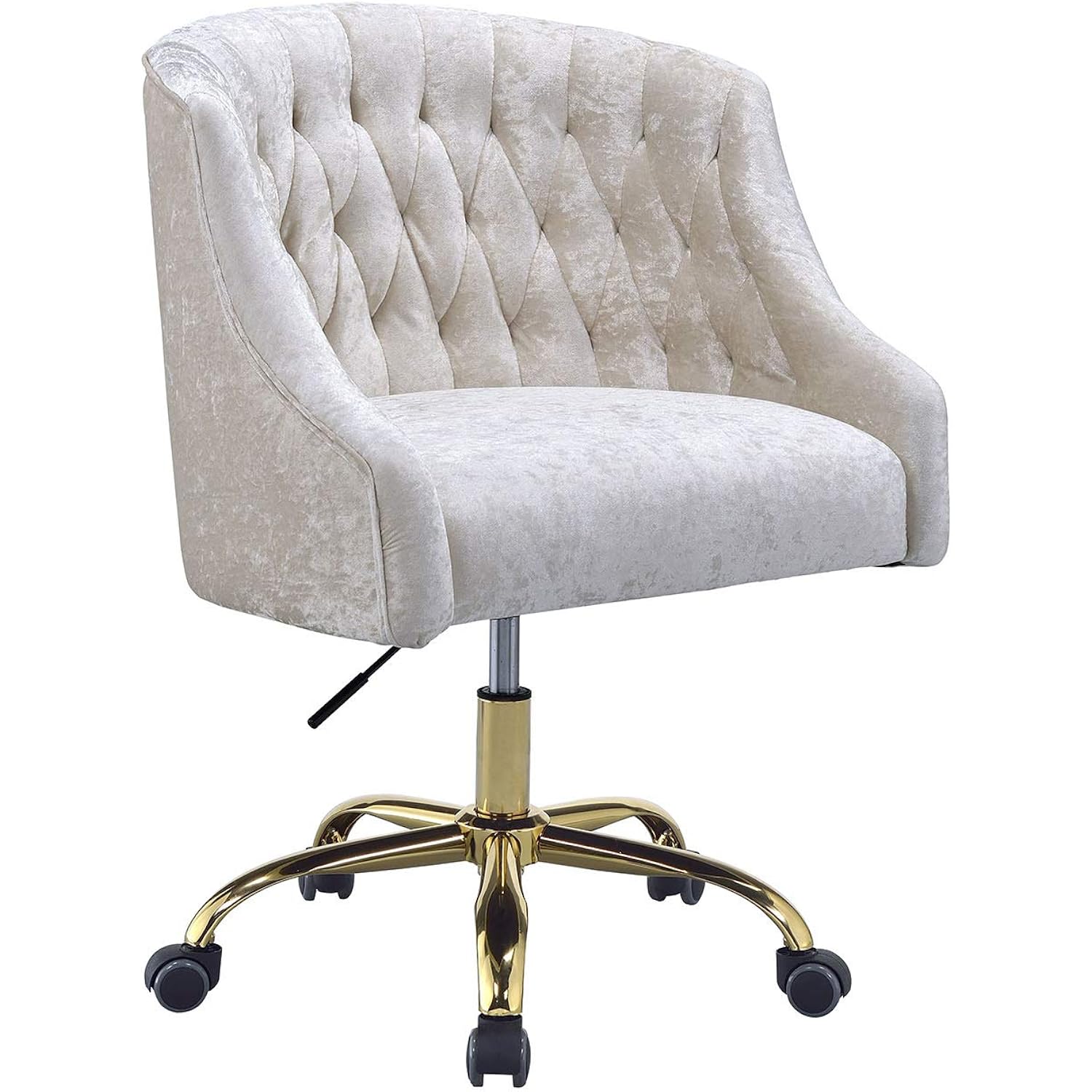 YEYI Velvet Desk Chair with Gold Base, 360 Degrees Swivel
