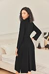 Ekouaer Women Kimono Robes Full Length Knit Bathrobe Lightweight Soft Sleepwear V-neck Casual Ladies Loungewear S-XXL