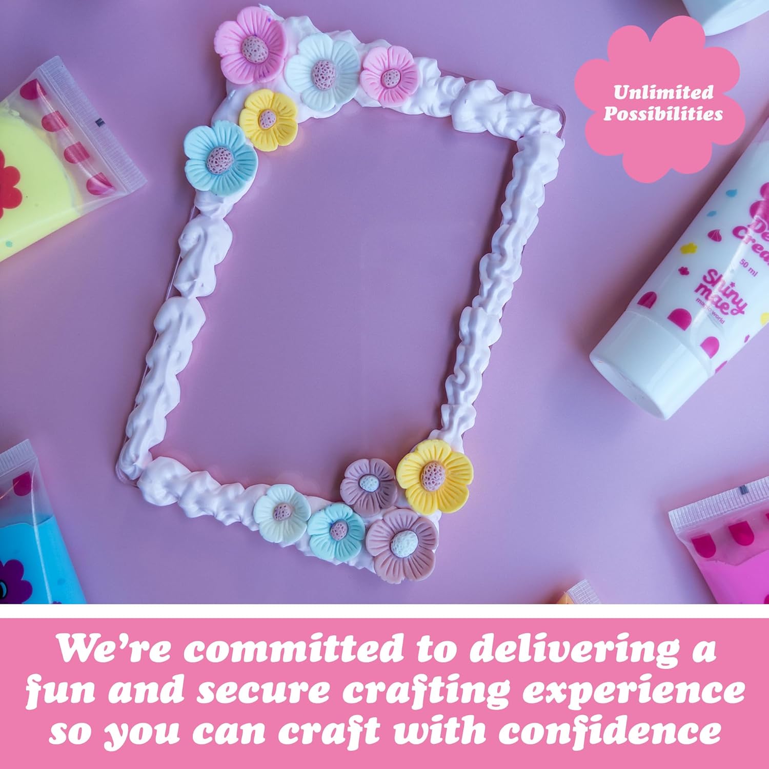 Shiny Mae Decoden Cream Kit – 9 Colors Whipped Cream Glue with Charms & Tools – DIY Kawaii Decorating Set for Phone Case, Slime, Crafts & Gifts image 6 of 7 B0CZ2R48MJ