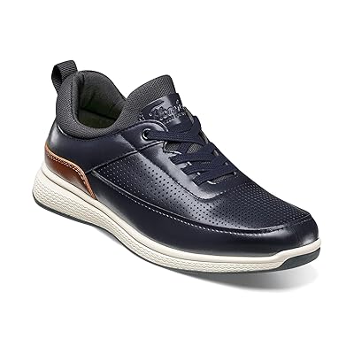 Florsheim Kids Satellite Perf Elastic Lace Slip On Jr. (Toddler/Little Kid/Big Kid) Boys Shoes Navy