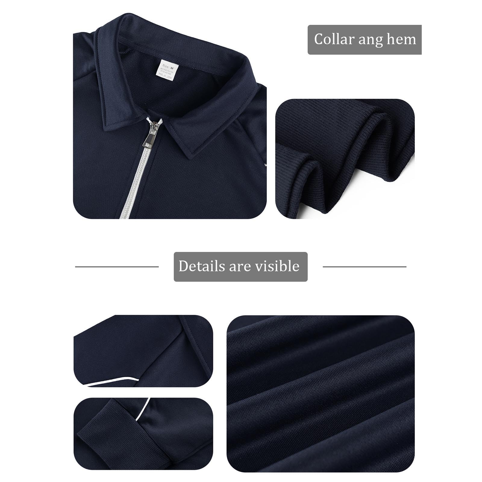 Tuta Uomo Primaverile, Completo Uomo Casual con Mezza Zip 2 Pezzi