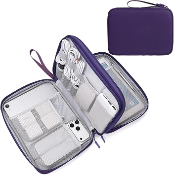FYY Electronic Organizer, Travel Tech Pouch Bag, Extra Large, Purple