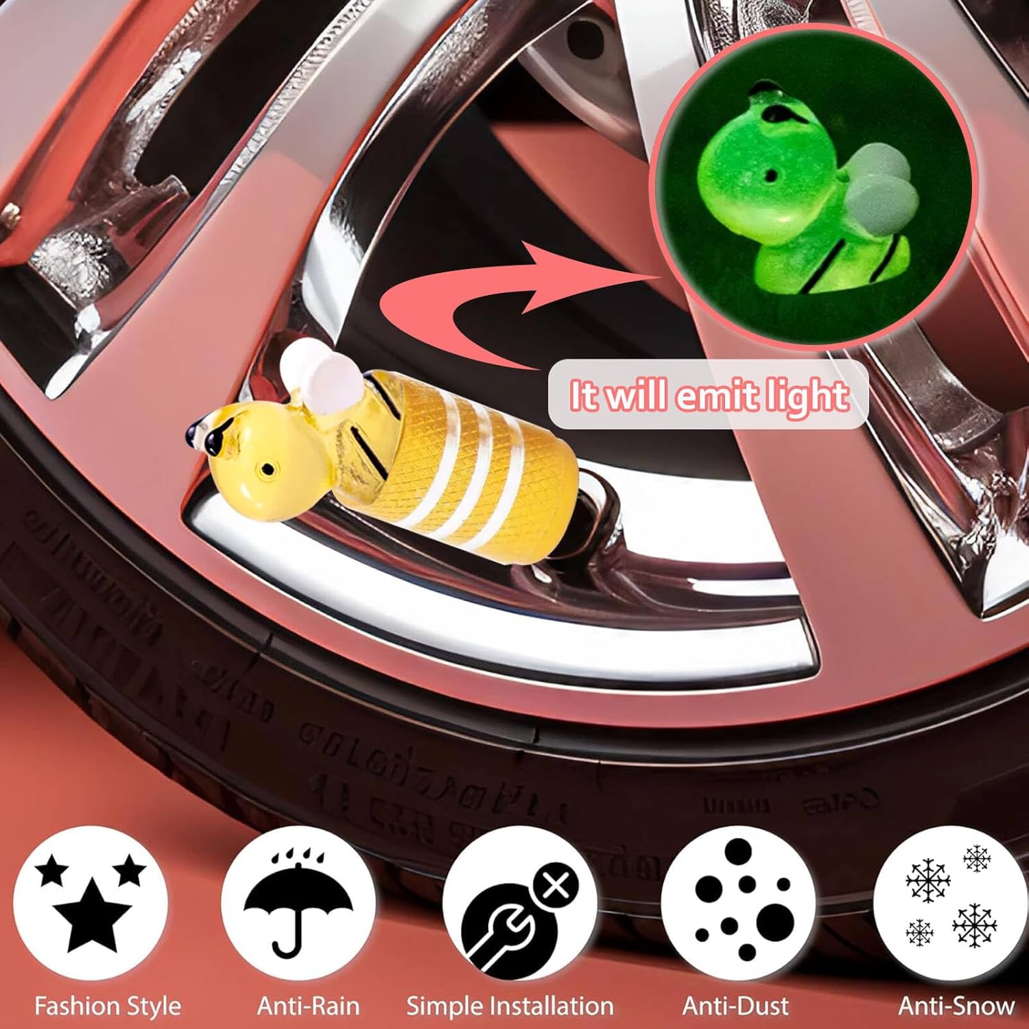 4Pack Cat Tire Valve Stem Caps Cute Cat Car Accessories Aluminum Alloy Rust-Proof Universal Dust Covers Tire Air Cap for Car,SUV,Bike,Motorcycle,Interesting Practical Tire Decor,Cats Gifts - Image 3