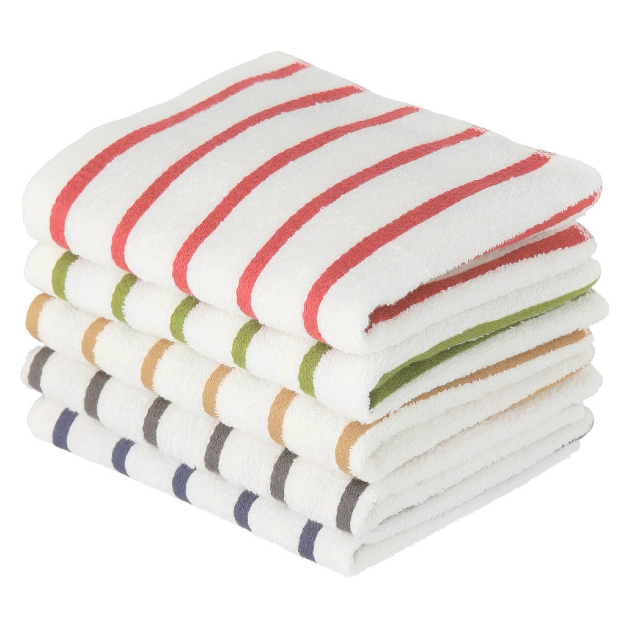 Senshu Face Towels, Set of 5, Striped