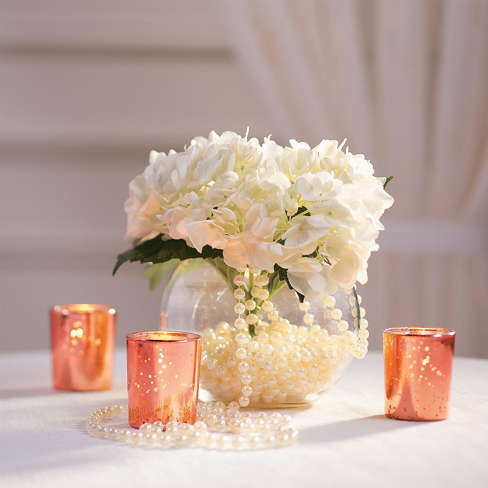 Fun Express - Copper Mercury Glass Votive Candle Holders for Wedding - Home Decor - Candles and Candle Accessories - Candle Holders & Accessories - Wedding - 12 Pieces