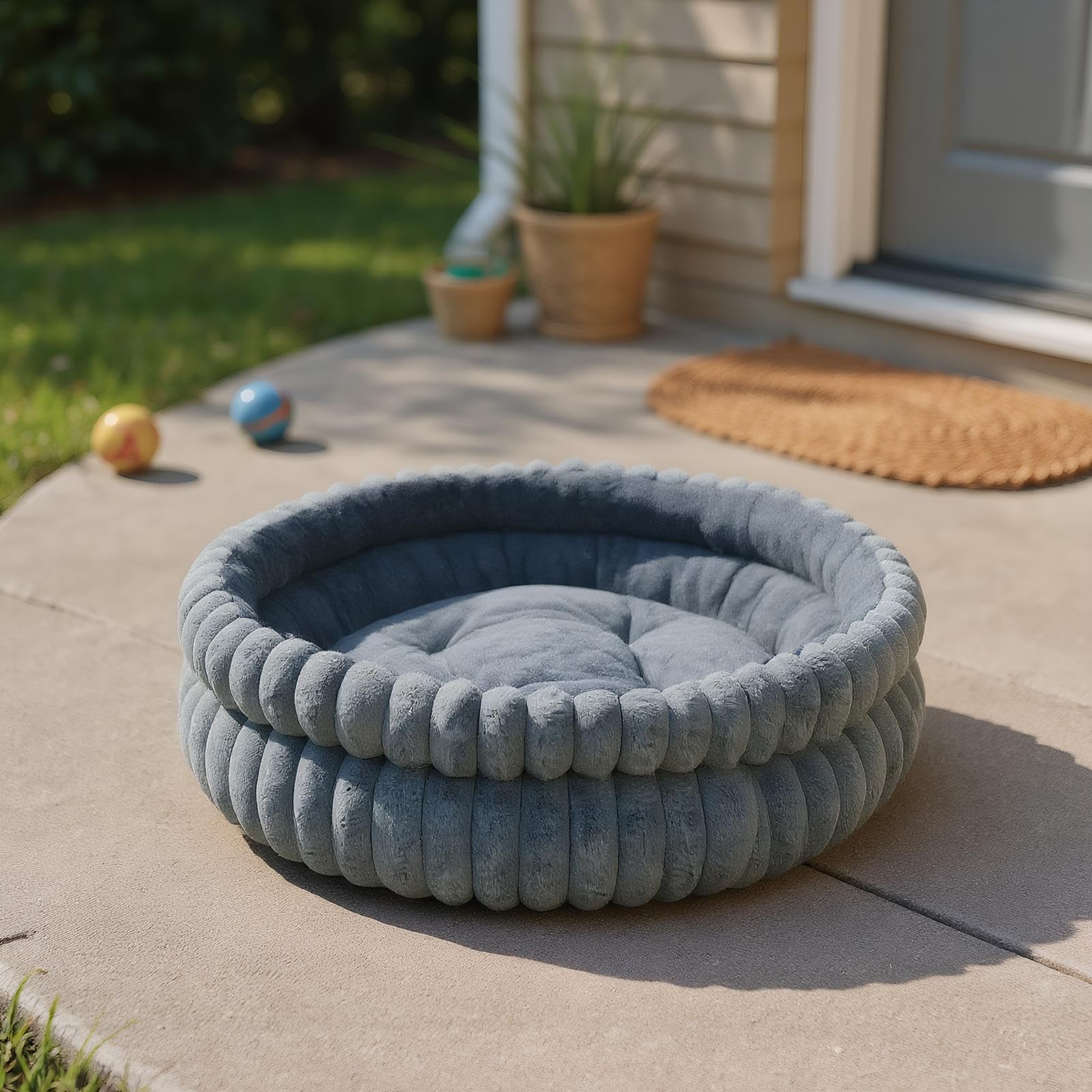 Cuccia Rotonda Cani lavabile calmante rimovibile di peluche con pelo | cuscino a ciambella per animali per , cani, gatti da interno ed esterno, da comodino o ac