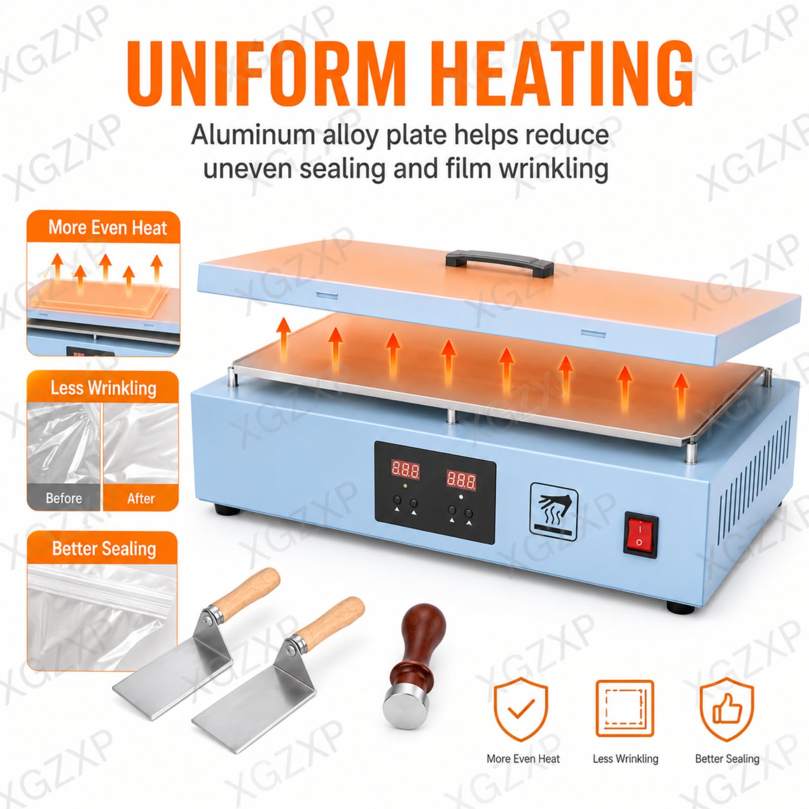 Máquina Manual Para Envolver Con Celofán, 1200 W, Con Control De Temperatura De 200 ℃, Placa Calefactora De Aluminio De 400 X 300 Mm, Para Perfumes, Cosméticos, Cajas De Póker Y Películas De Pvc