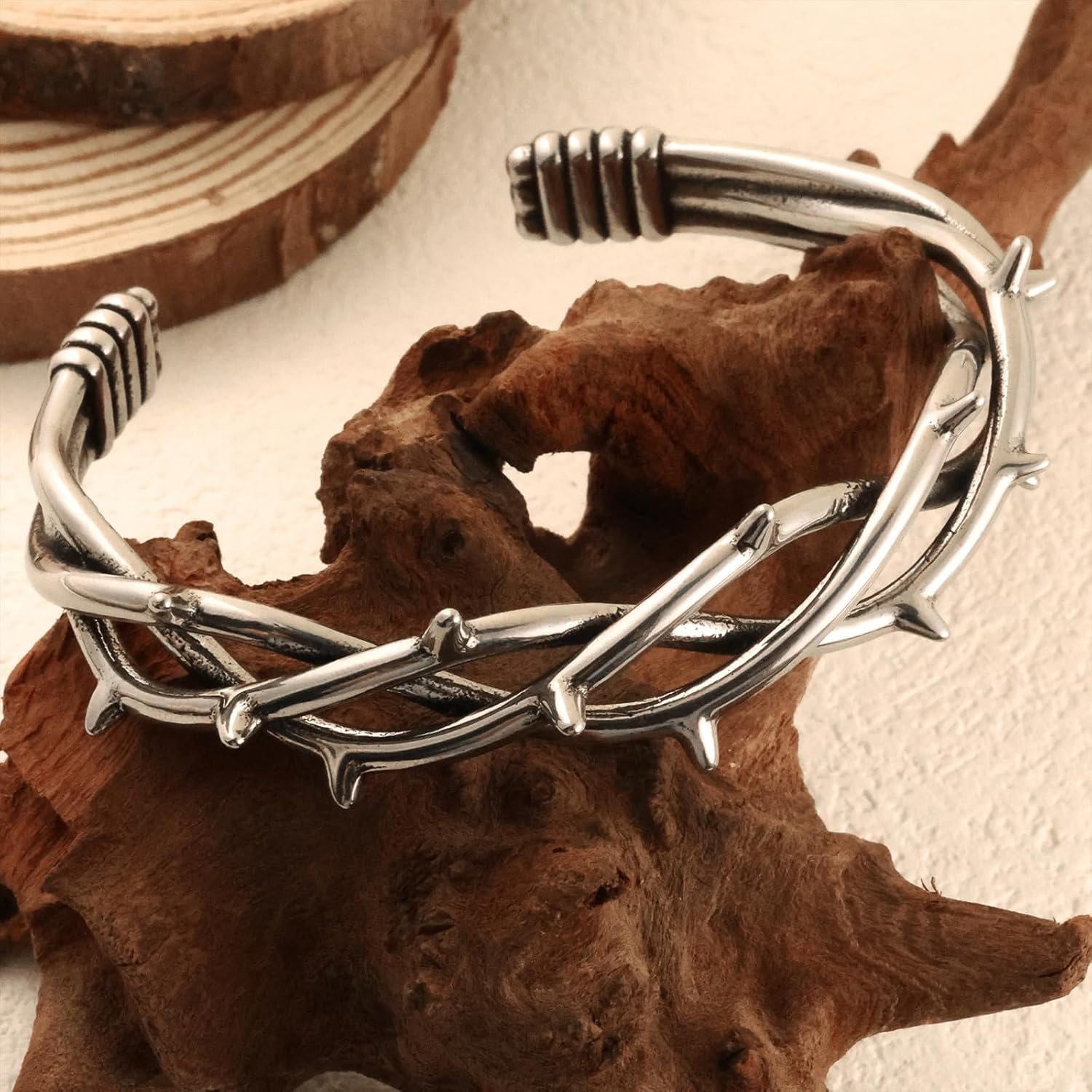 Dr's gift Gothic Barbed Wire Bracelet for Men,Stainless Steel Thorn Cuff Bracelet,Punk Spike Bangle Bracelets - Image 4