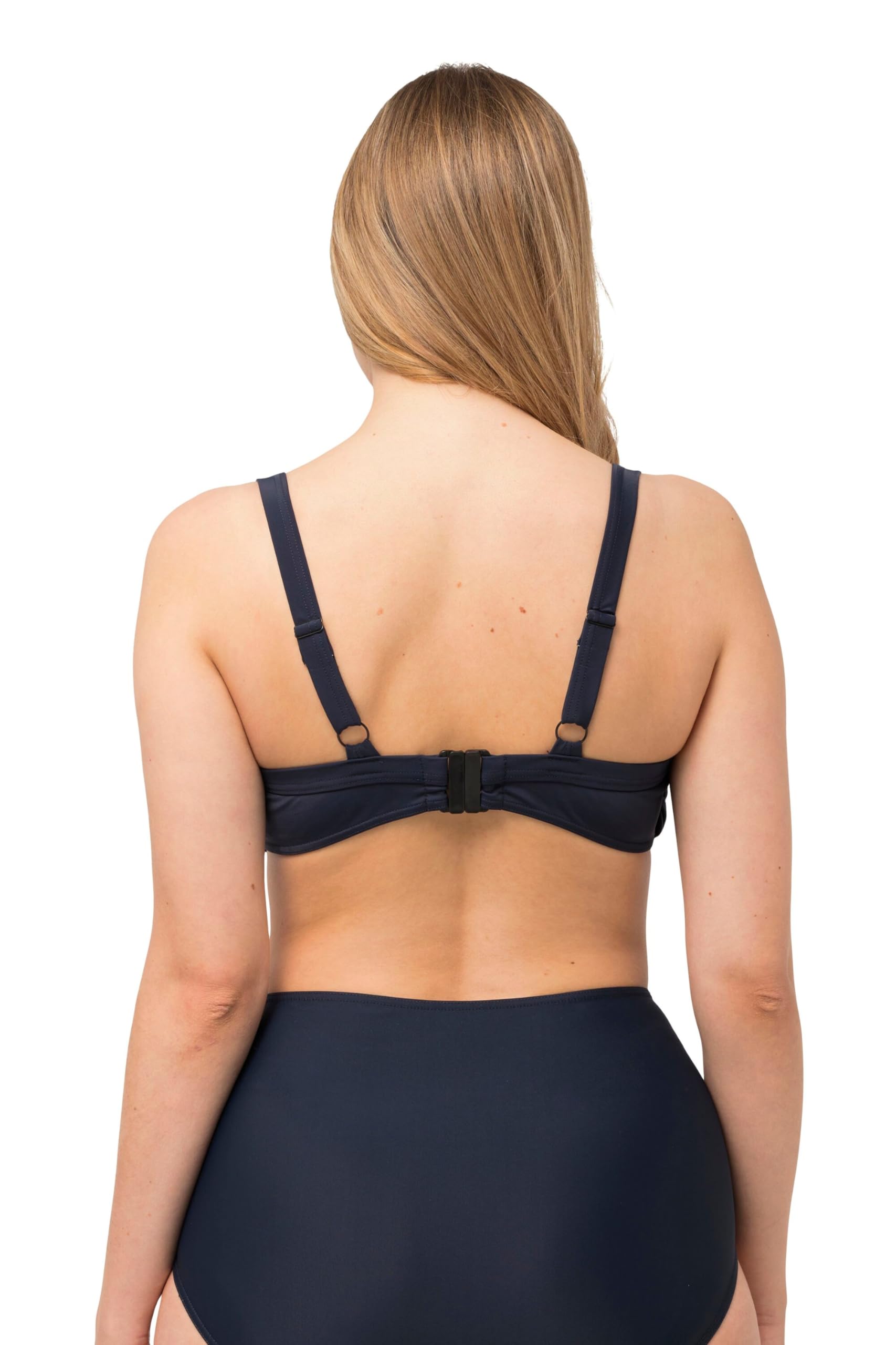 Ulla Popken Top del Bikini con Drappeggio, Coppe morbide e Spalline Regolabili 827044