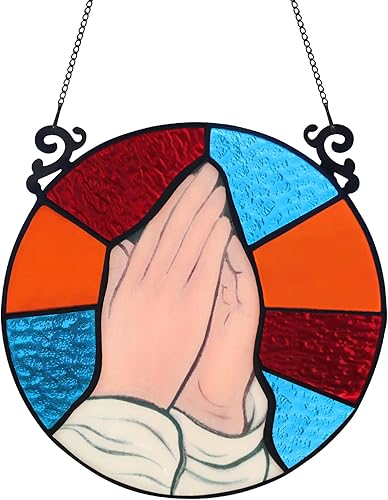 Miniatura 6 de BOXCASA Sagrado Corazón de Jesús, vitral, atrapasoles de cruz cristiana, decoración espiritual sagrada, regalos religiosos y regalos católicos para