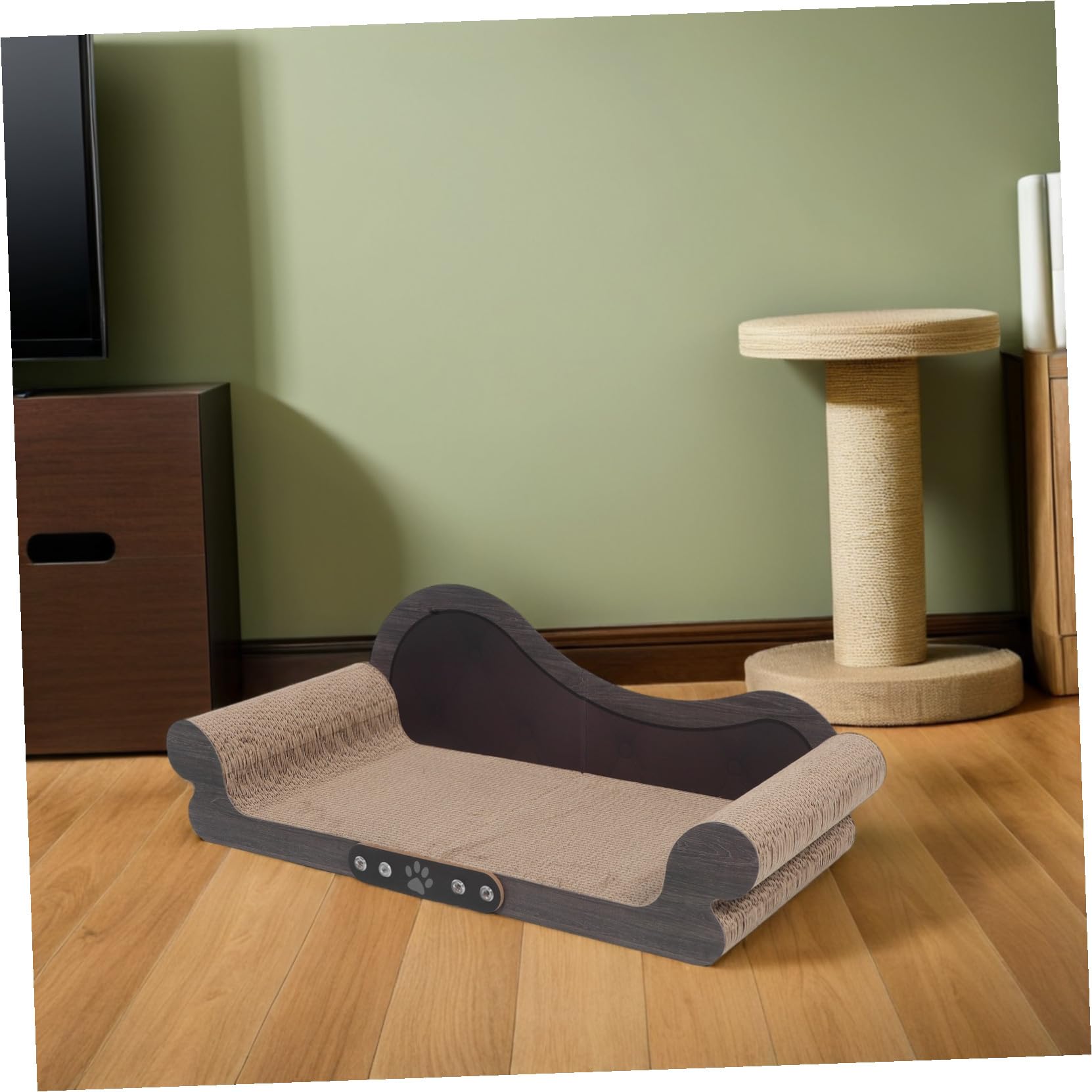 Veemoon Kratzbrett aus Wellpappe für Katzen Kratzmatte für Möbel Kratzliege zum Spielen als Kratzsofa oder Lounge für Haustiere