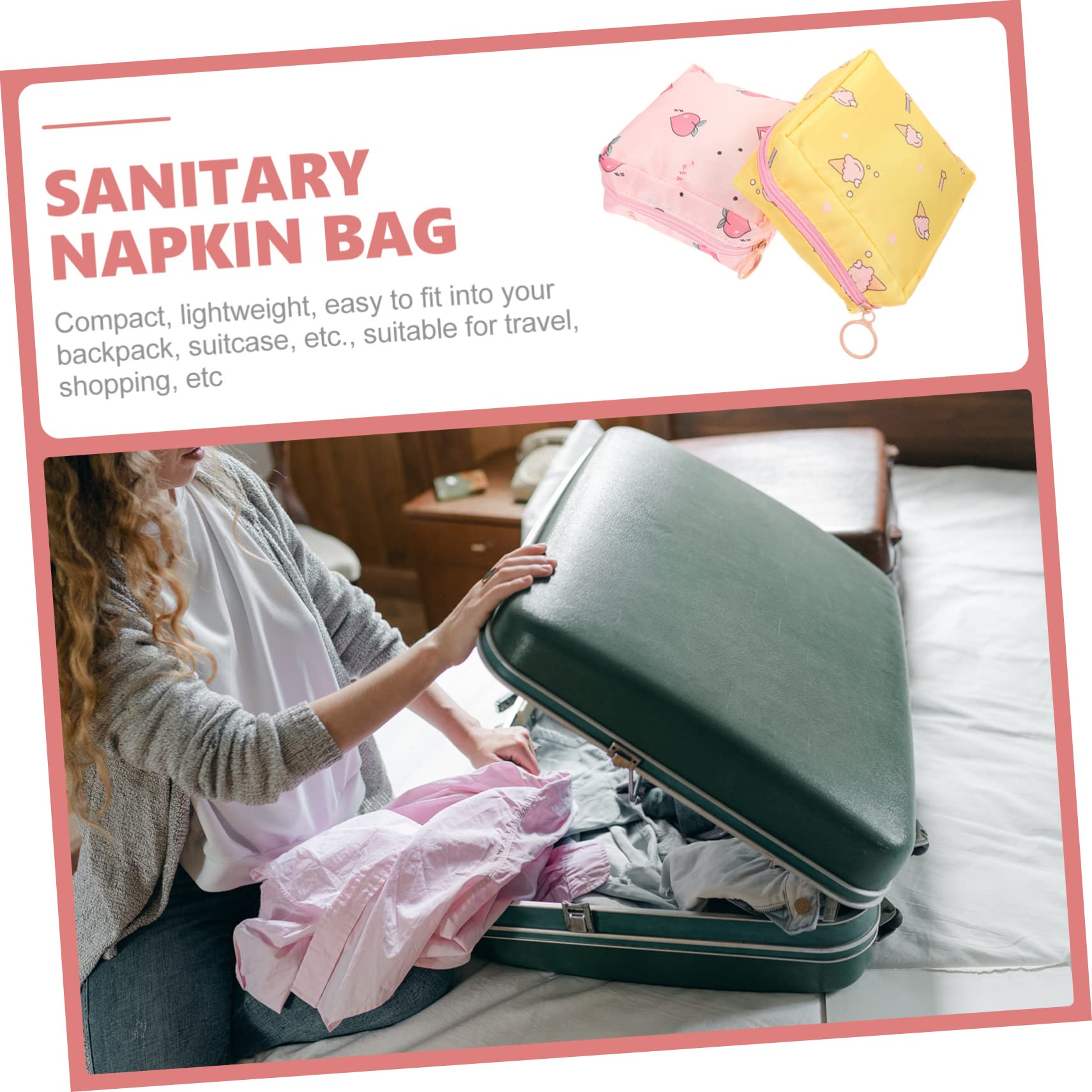 5 set Confezione Di Assorbenti Igienici Custodia Per Assorbenti Igienici Borsa Per Assorbenti Mestruali Porta Assorbenti Custodia Per Assorbenti Igienici Custodia 2 pezzi*5