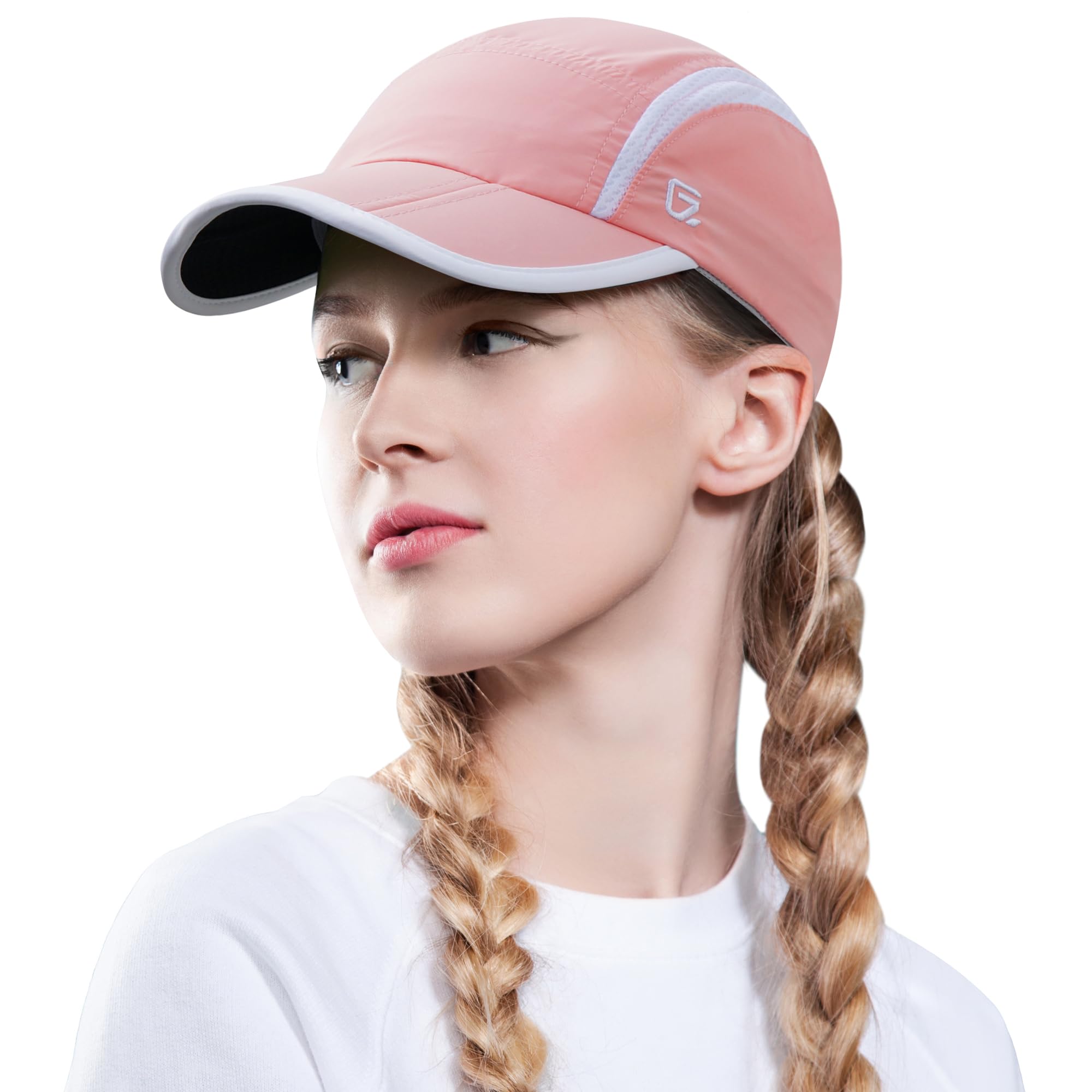 Gorra ligera plegable para mujer, de secado rápido, ultrafino, sin estructurar, Rosado