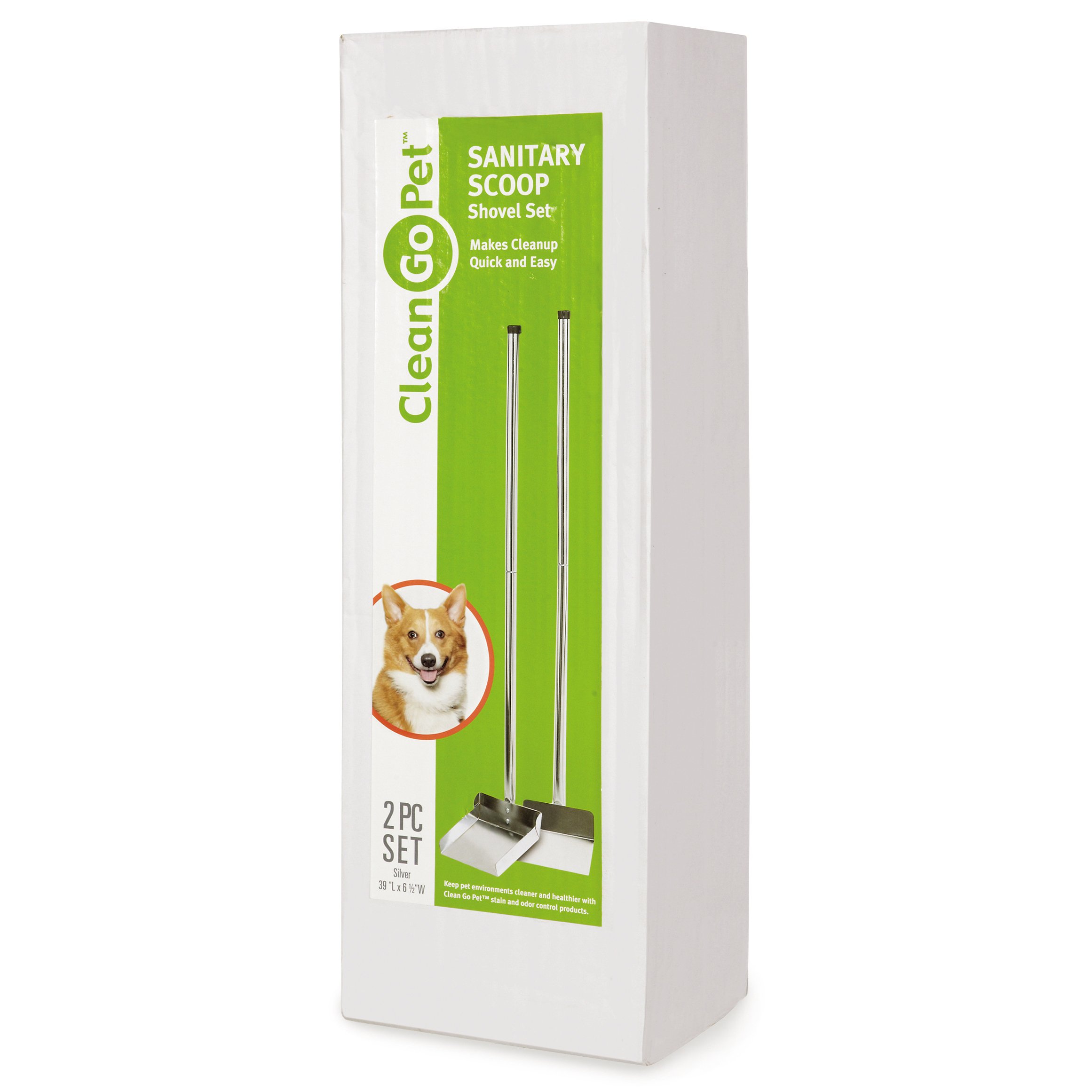 Clean Go Mascota rake-Style sanitarias Perro Caca, Pala, Acero Cromado