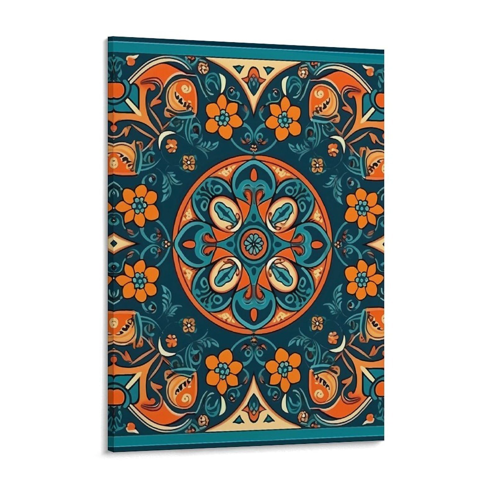 NTVOWPZO Traditional Craft Patterns Canvas Wall Art for Bedroom 12x16inch Canvas Prints Artwork for Walls Modern Picture Artwork Painting for Living Room Aesthetic Wall Paintings for Bathroom Kitchen