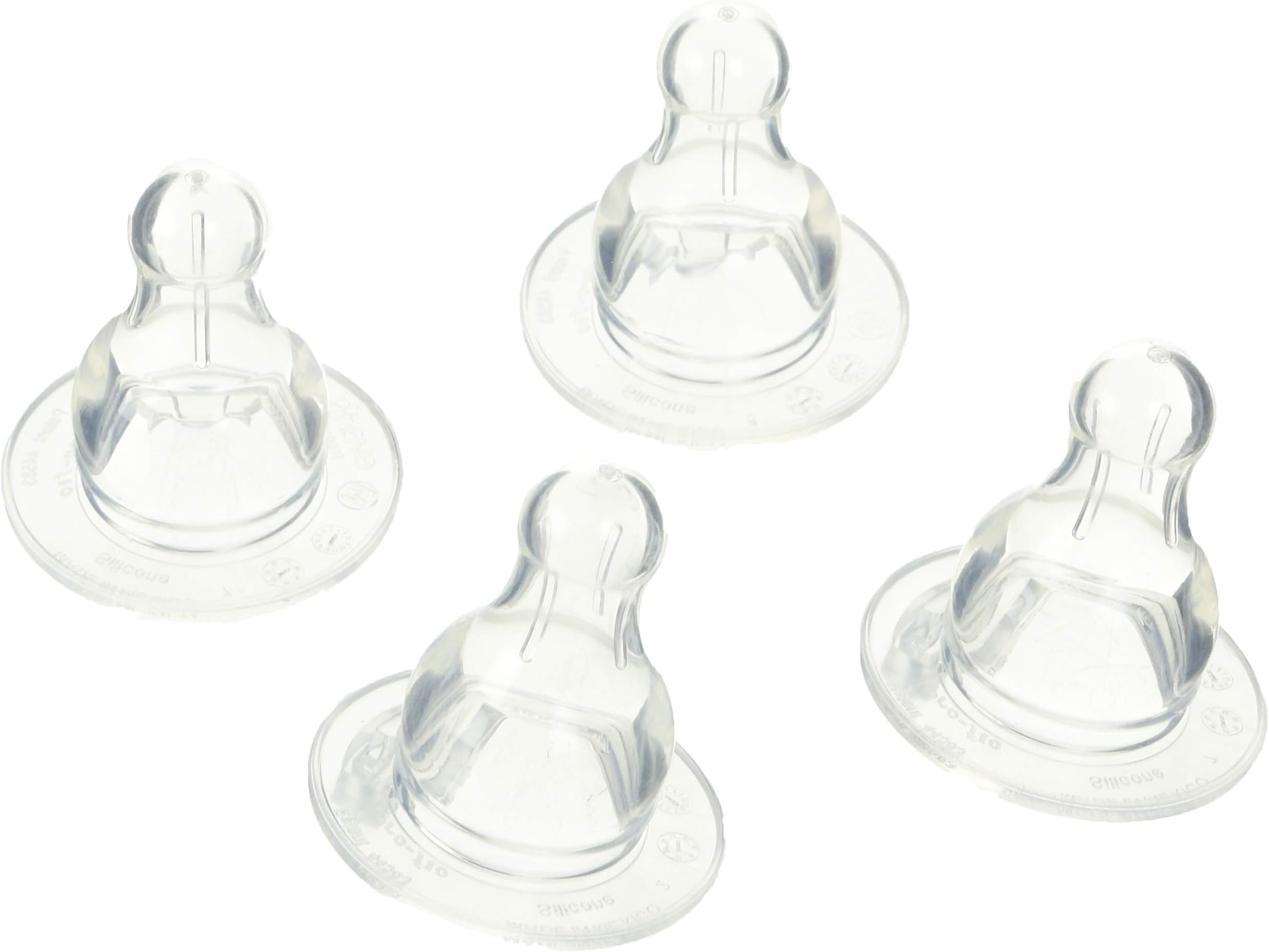 Pro flo Nipples Med, Clear, 4 Piece