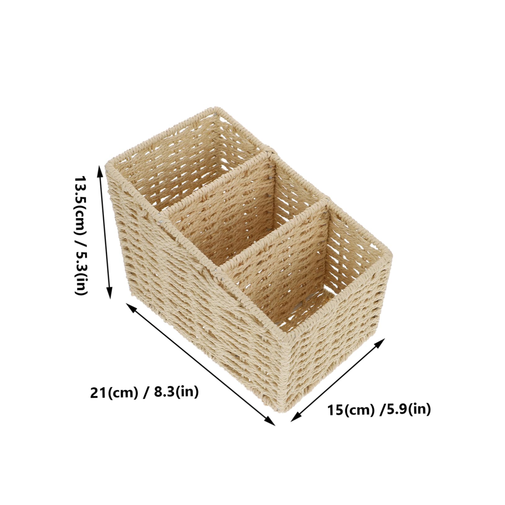 Boîte De Rangement Télécommande En Rotin - Support Organisateur Pour Table Basse Salon, 23x16x12cm