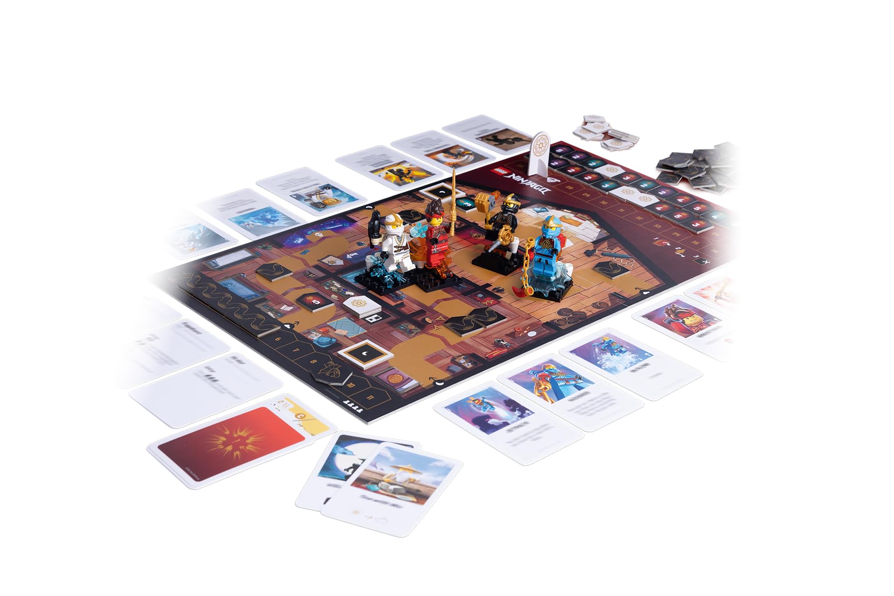 Asmodee LEGO® Ninjago: Destiny's Bounty Adventures! Oficjalna gra planszowa LEGO Ninjago, kooperacyjna gra przygodowa dla całej rodziny, 30 minut, dla 2-4 graczy, od 8 lat, niemiecki